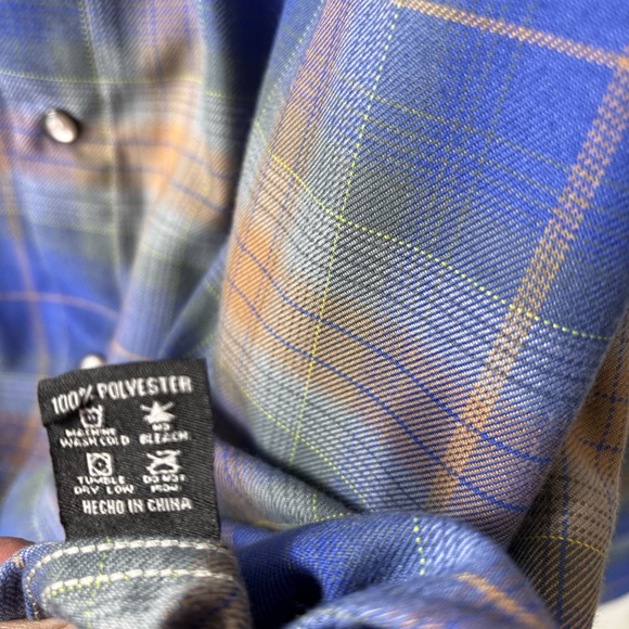 Dixxon Flannel Clark Street Blue Plaid Men’s SZ XL Pearl Snap Long Sleeve Pocket - Picture 9 of 15